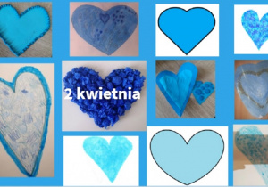 Niebieskie serca - zdjęcie prac plastycznych uczniów klasy 3b - część 2.